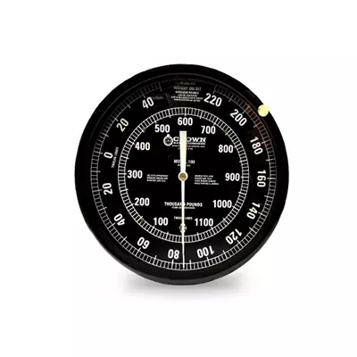 16 Inch Drilling Rig Weight Indicator with Black Dial and 2 Pointers